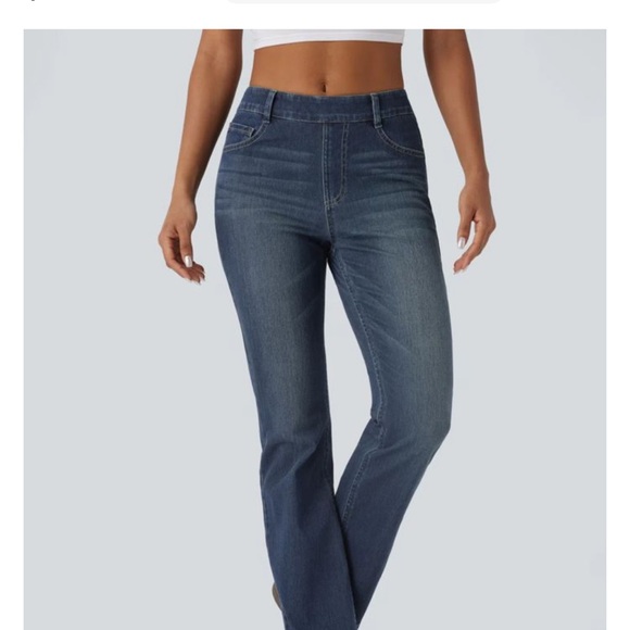 Halara Flex High Waisted Pockets Washed Casual Bootcut Jeans - Picture 8 of 8